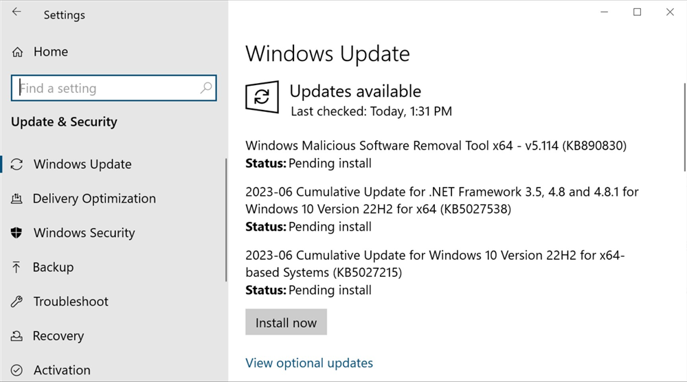 Windows 10 22H2 KB5027215 update